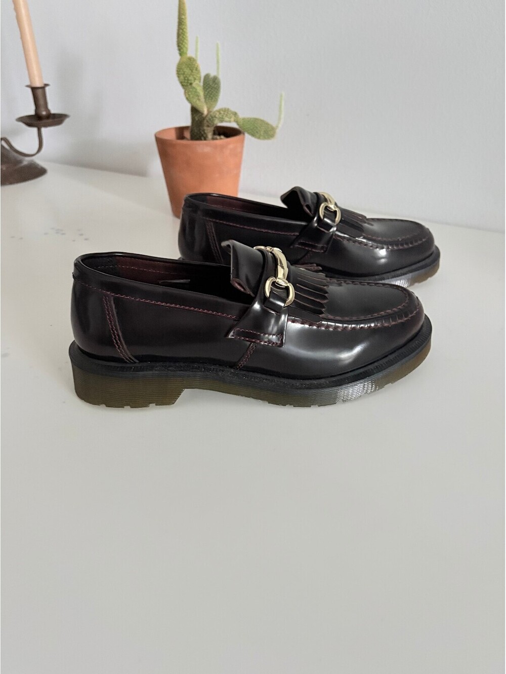 NEW Dr. Martens Loafers Adrian Snaffle Smooth Leather Kiltie Cherry Red M: 7 W:8 - Picture 4 of 7